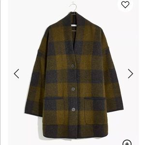 Madewell Buffalo Check Sweater Coat